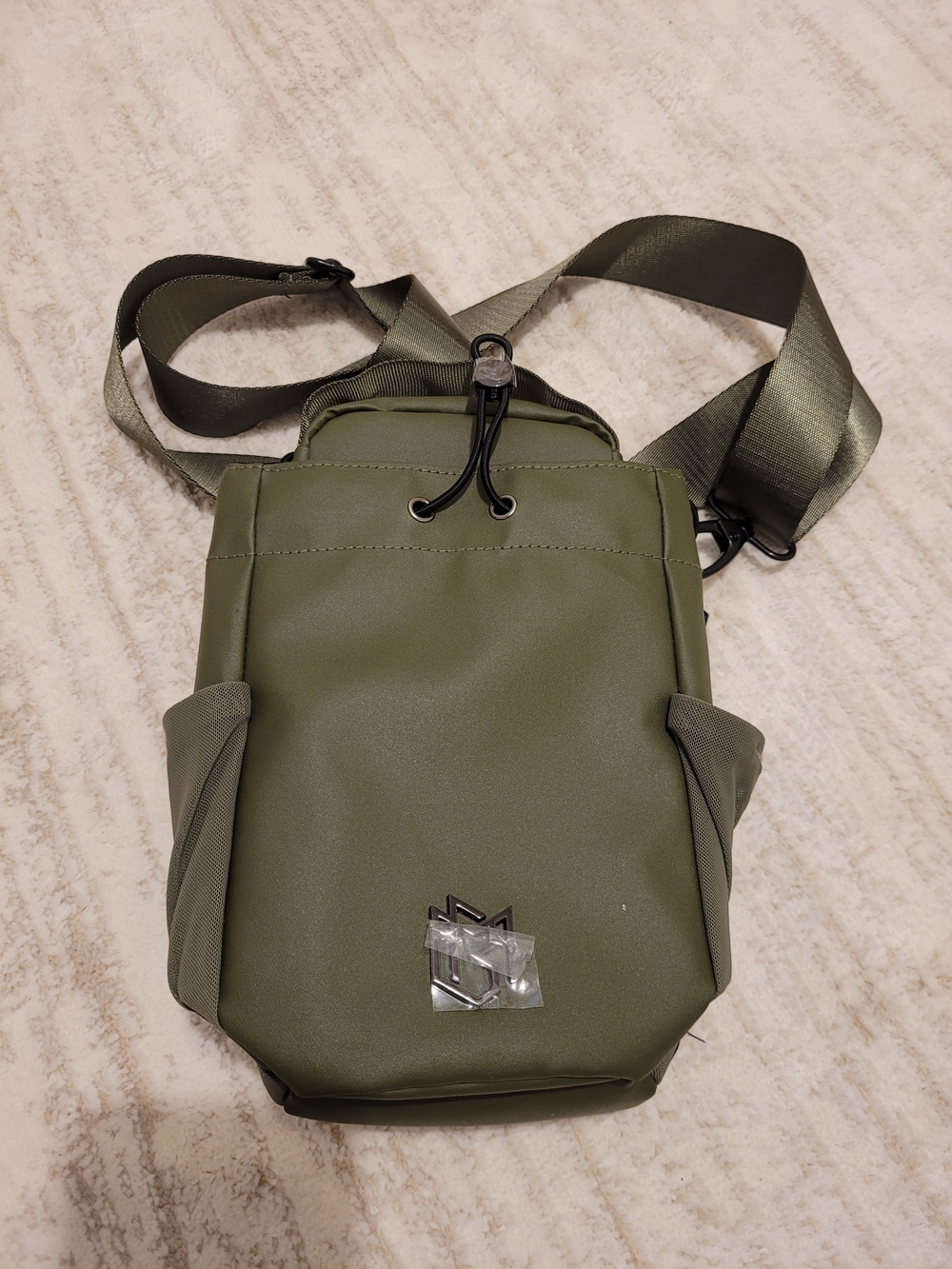 Olive Green Crossbody Belt Bag with Adjustable Strap